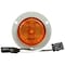Truck-Lite 30 Series, Led, Yellow Round, 2 Diode, Marker Clearance Light, P3, Gray Polycarbonate Flush Mount 30051Y - alternate 3